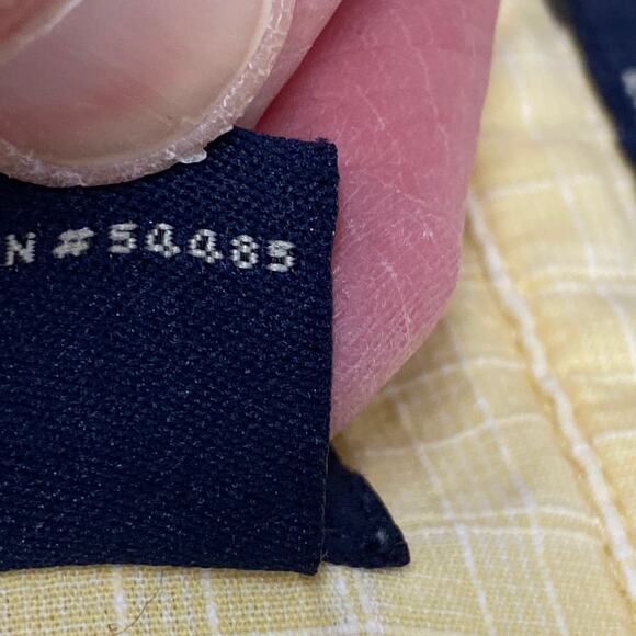 AEO Yellow Corded Check Short Sleeve Casual Button Down Shirt M - Picture 5 of 7